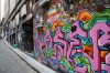 Australia, Melbourne. Graffiti wall in the Graffiti lane